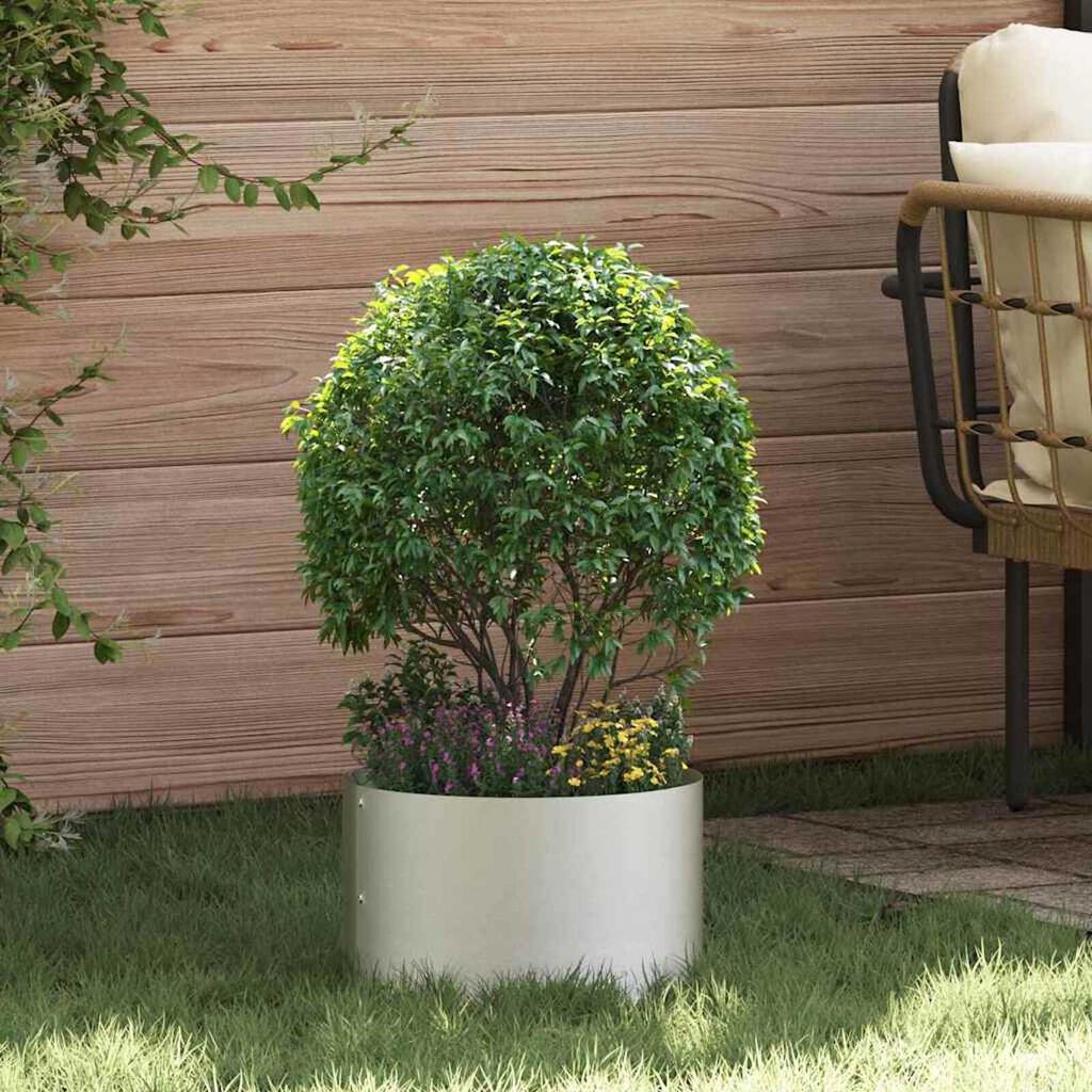 vidaXL Γλάστρα Κήπου Ασημί 30 x 30 x 20 cm Ανοξείδωτο ατσάλι