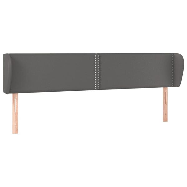 vidaXL Κεφαλάρι με Πτερύγια Γκρι 203x23x78/88 εκ. Συνθετικό Δέρμα