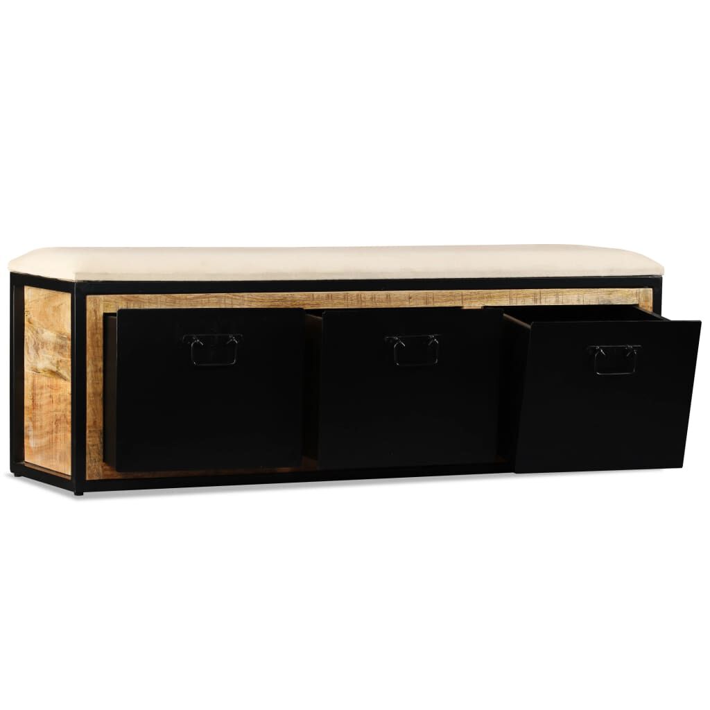 vidaXL Πάγκος Αποθήκευσης με 3 Συρτάρια 120x30x40 εκ Μασίφ Ξύλο Μάνγκο