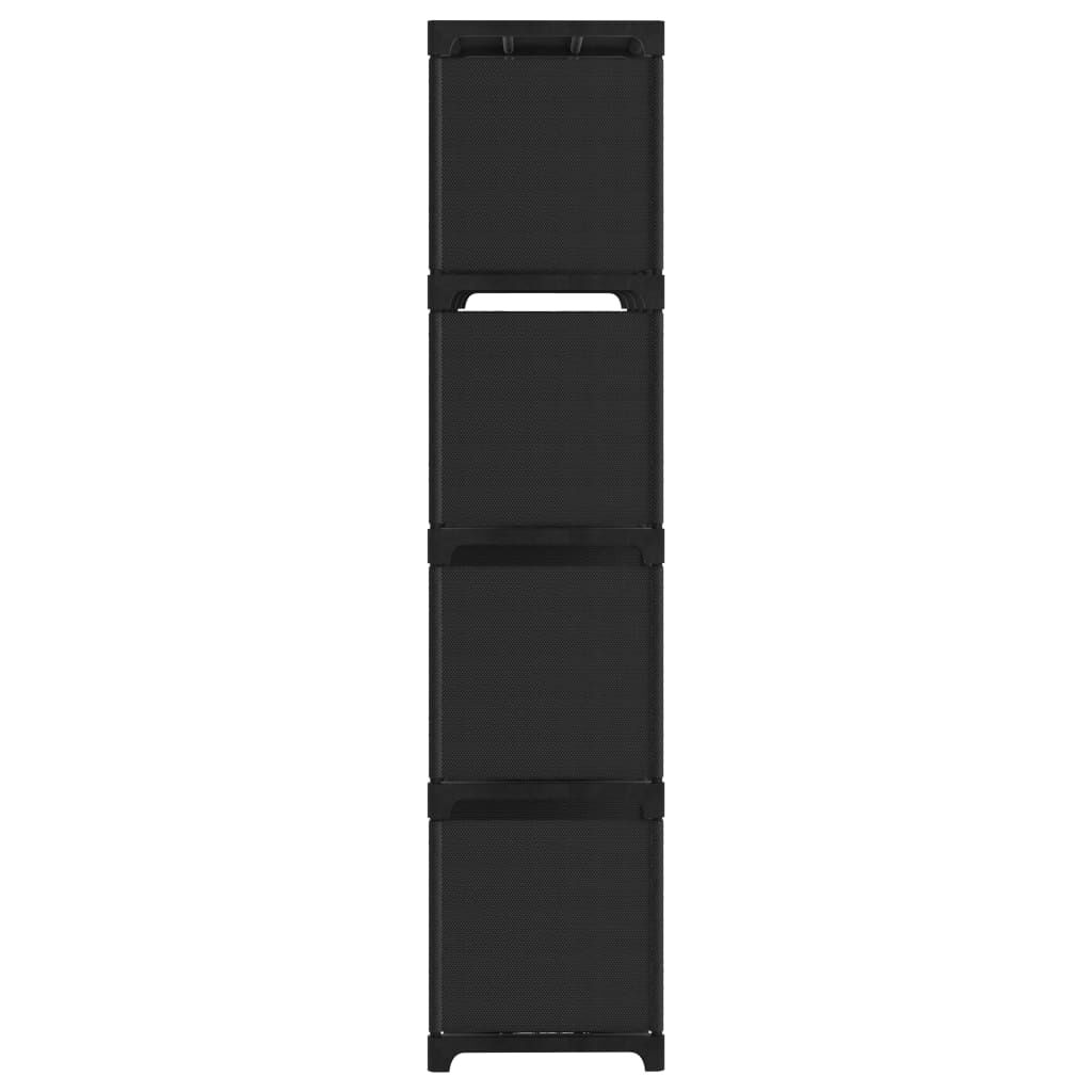 vidaXL Ραφιέρα με 12 Κύβους Μαύρη 103 x 30 x 141 εκ. Υφασμάτινη