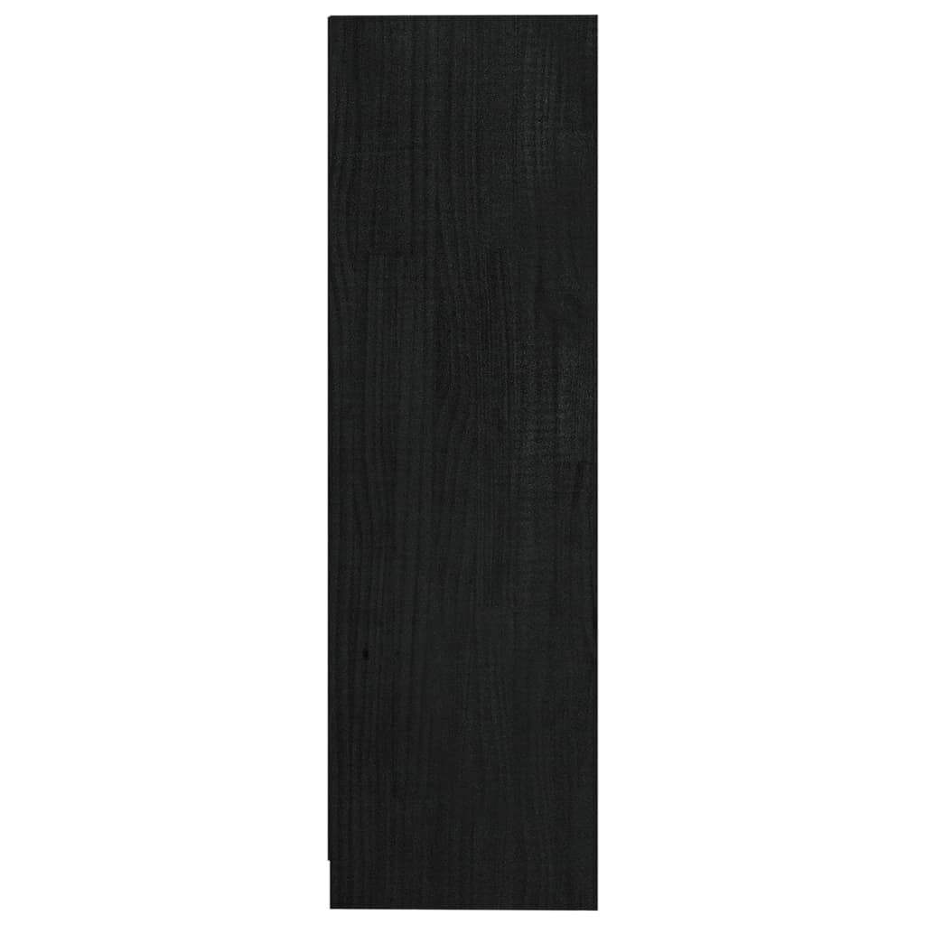 vidaXL Βιβλιοθήκη/Διαχωριστικό Χώρου Μαύρο 104x33,5x110 εκ Μασίφ Πεύκο