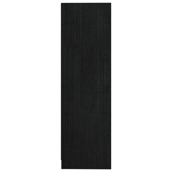 vidaXL Βιβλιοθήκη/Διαχωριστικό Χώρου Μαύρο 104x33,5x110 εκ Μασίφ Πεύκο