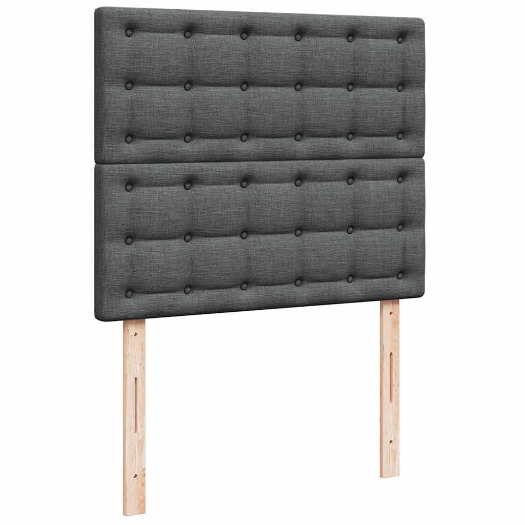 vidaXL Κρεβάτι Boxspring με Στρώμα Σκούρο Γκρι 120x190 εκ Υφασμάτινο