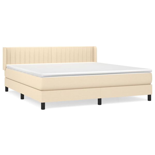 vidaXL &Kappa;&rho;&epsilon;&beta;ά&tau;&iota; Boxspring &mu;&epsilon; &Sigma;&tau;&rho;ώ&mu;&alpha; &Kappa;&rho;&epsilon;&mu; 180x200 &epsilon;&kappa;. &Upsilon;&phi;&alpha;&sigma;&mu;ά&tau;&iota;&nu;&omicron;