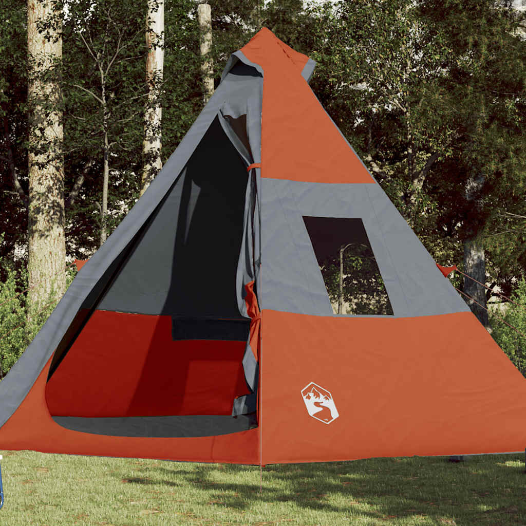 vidaXL Σκηνή Κάμπινγκ Tipi 7 Ατόμων Αδιάβροχη Πορτοκαλί