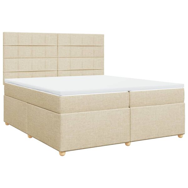 vidaXL &Kappa;&rho;&epsilon;&beta;ά&tau;&iota; Boxspring &mu;&epsilon; &Sigma;&tau;&rho;ώ&mu;&alpha; &Kappa;&rho;&epsilon;&mu; 200x200 &epsilon;&kappa;. &Upsilon;&phi;&alpha;&sigma;&mu;ά&tau;&iota;&nu;&omicron;