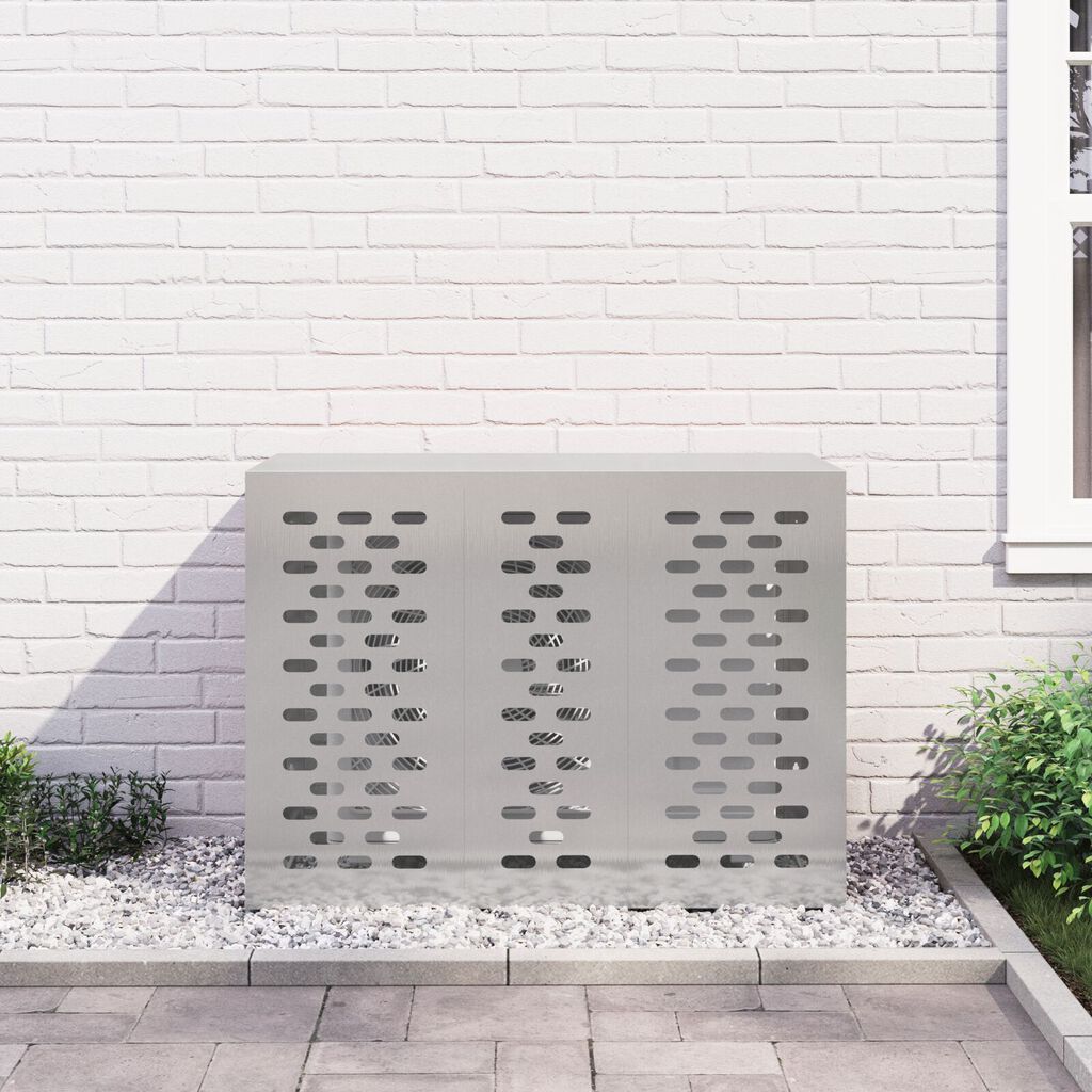 vidaXL Κάλυμμα Κλιματιστικού 110x50x80 εκ Ανοξείδωτο Ατσάλι