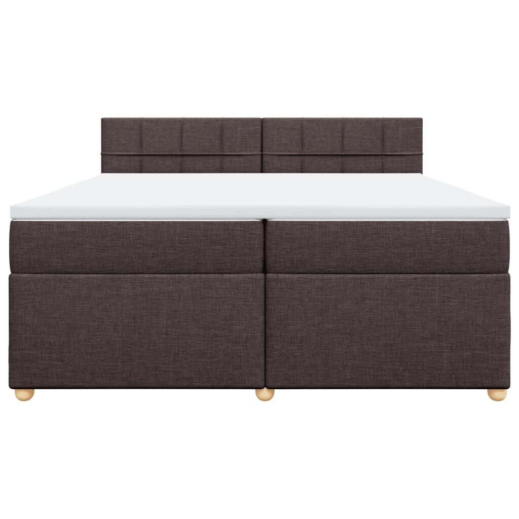 vidaXL Κρεβάτι Boxspring με Στρώμα Σκούρο Καφέ 200x200 εκ. Υφασμάτινο