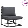 vidaXL Σετ Καναπέ Κήπου με μαξιλάρι 9 pcs Μαύρο Αλουμίνιο
