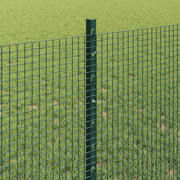 vidaXL Τείχος και Πόστ Πράσινο 0,8 x 100 μ Ατσάλι