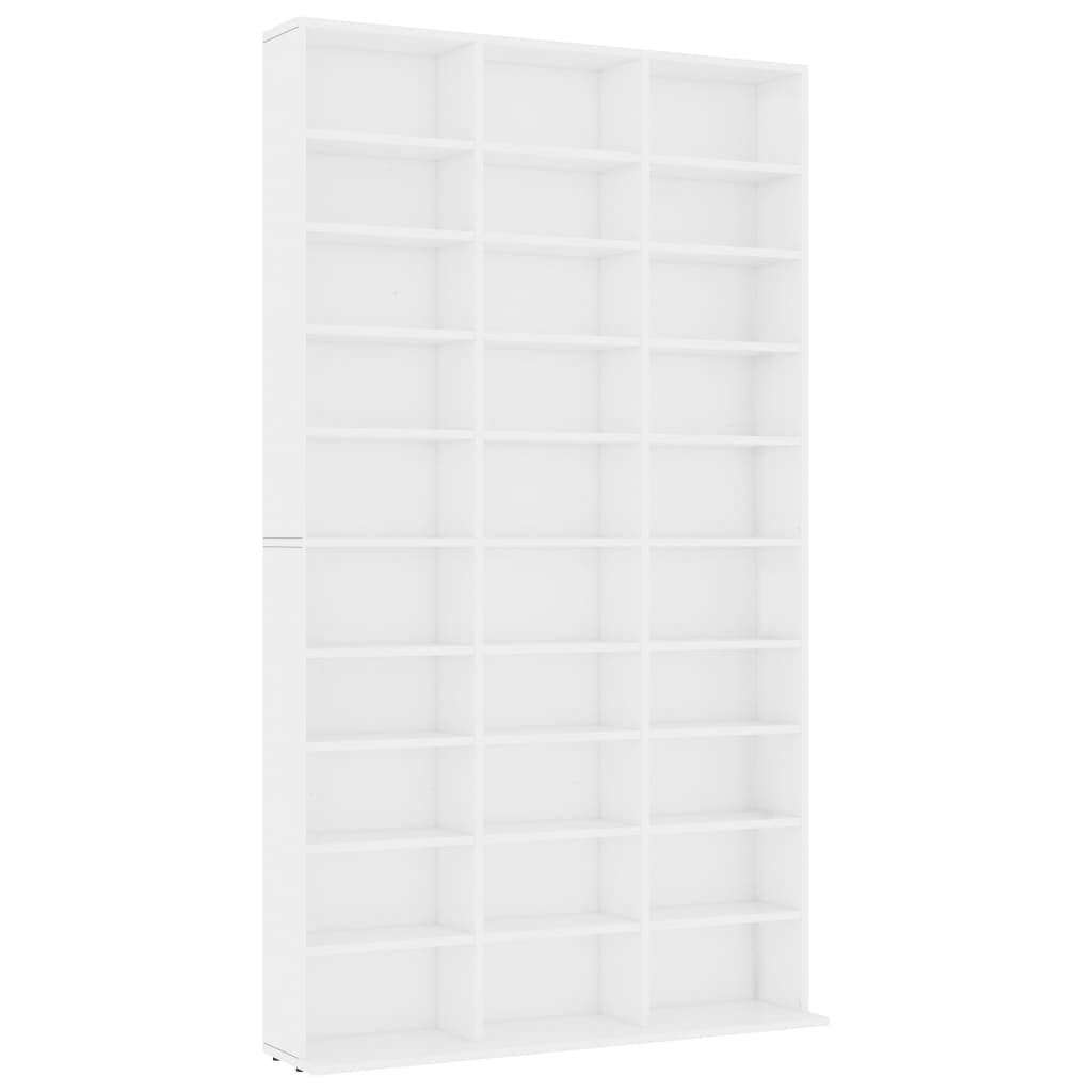 vidaXL Έπιπλο για CD Λευκό 102 x 16 x 177,5 εκ. από Επεξεργασμένο Ξύλο