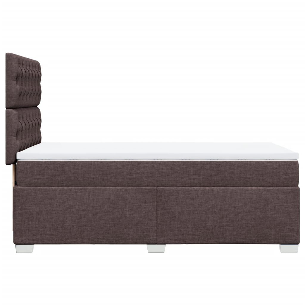 vidaXL Κρεβάτι Boxspring με Στρώμα Σκούρο Καφέ 80x200 εκ. Υφασμάτινο