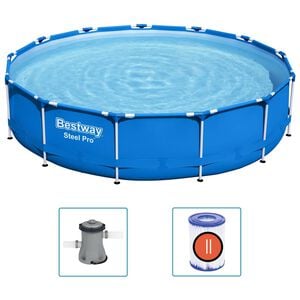 Bestway &Pi;&iota;&sigma;ί&nu;&alpha; &mu;&epsilon; &Sigma;&kappa;&epsilon;&lambda;&epsilon;&tau;ό Steel Pro 396 x 84 &epsilon;&kappa;.