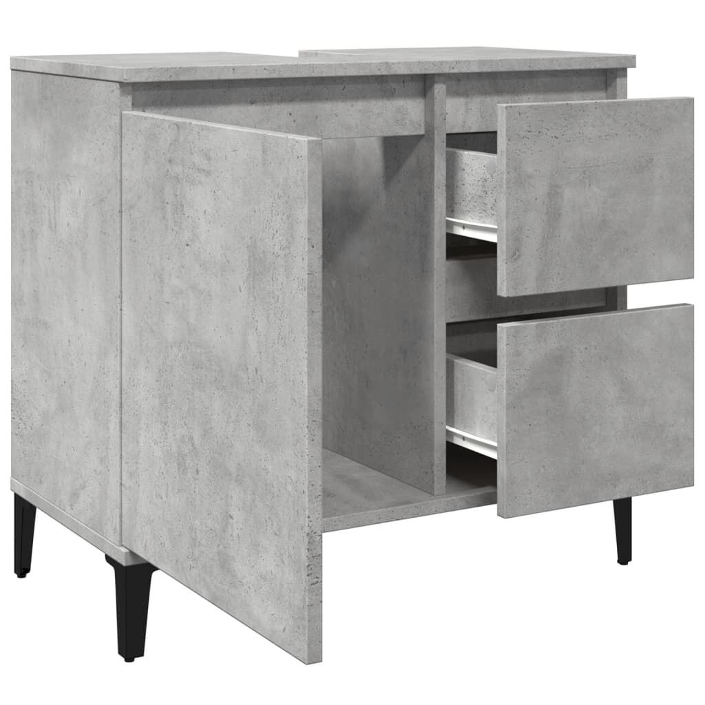 vidaXL ντουλάπι νεροχύτη σκυρόδεμα γκρι 65x33x60cm κατασκευασμένο ξύλο