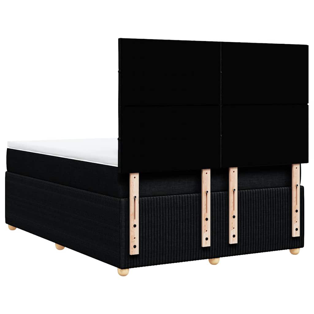 vidaXL Κρεβάτι Boxspring με Στρώμα Μαύρο 160x200 εκ. Υφασμάτινο