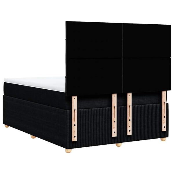 vidaXL Κρεβάτι Boxspring με Στρώμα Μαύρο 160x200 εκ. Υφασμάτινο