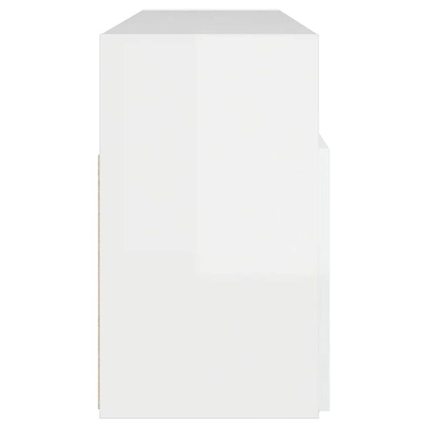 vidaXL Έπιπλο Τηλεόρασης με LED Γυαλιστερό Λευκό 120x30x50 εκ.