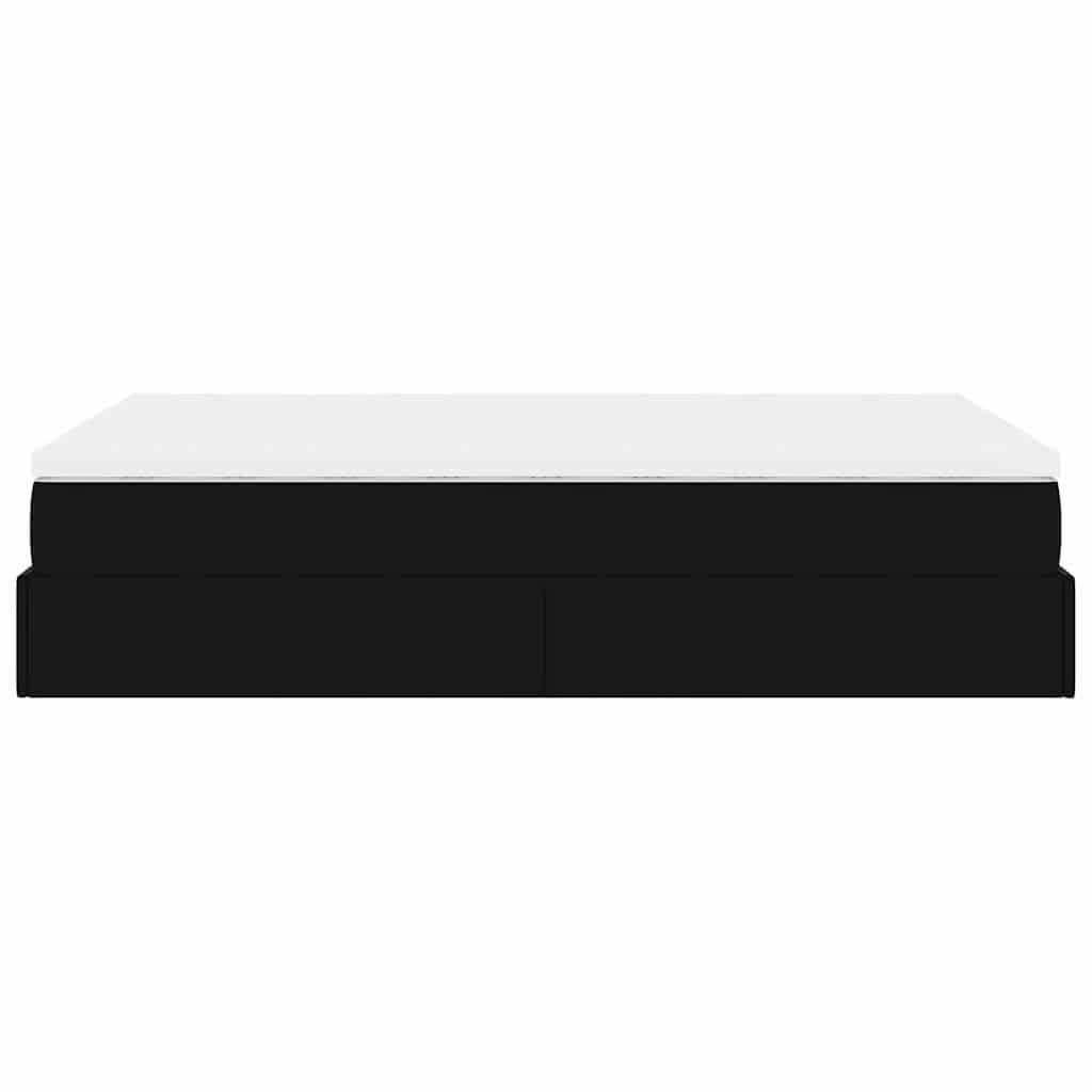 vidaXL Οθωμανικό κρεβάτι με στρώμα Μαύρο 120x200 cm Faux Leather