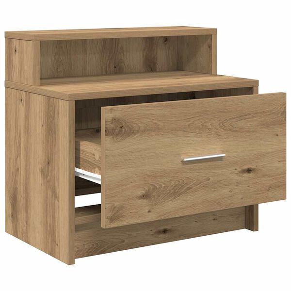 vidaXL Κομοδίνο με συρτάρι Αρτισιανή Δρυς 51x31x47 εκ.