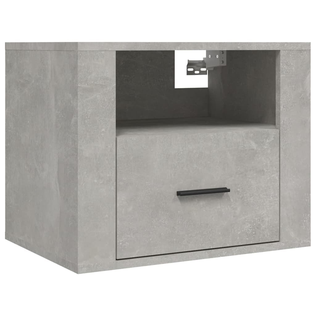 vidaXL Κομοδίνο Επιτοίχιο Γκρι Σκυροδέματος 50x36x40 εκ.