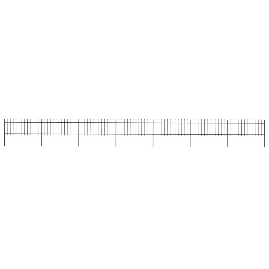 vidaXL Κάγκελα Περίφραξης με Λόγχες Μαύρα 11,9 x 0,8 μ. από Χάλυβα