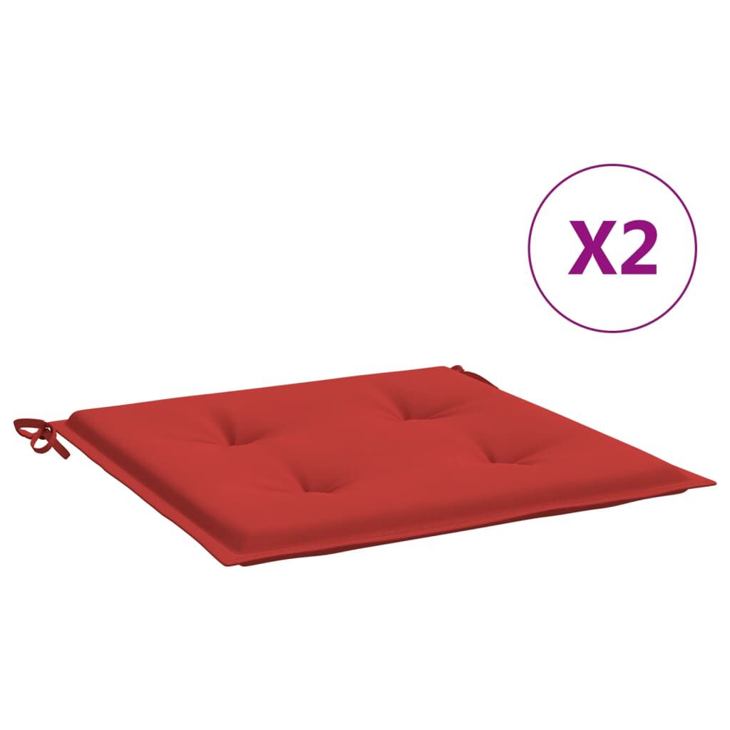 vidaXL Μαξιλάρια Καρέκλας Κήπου 2τεμ Κόκκινα 50x50x4 εκ. Oxford Ύφασμα