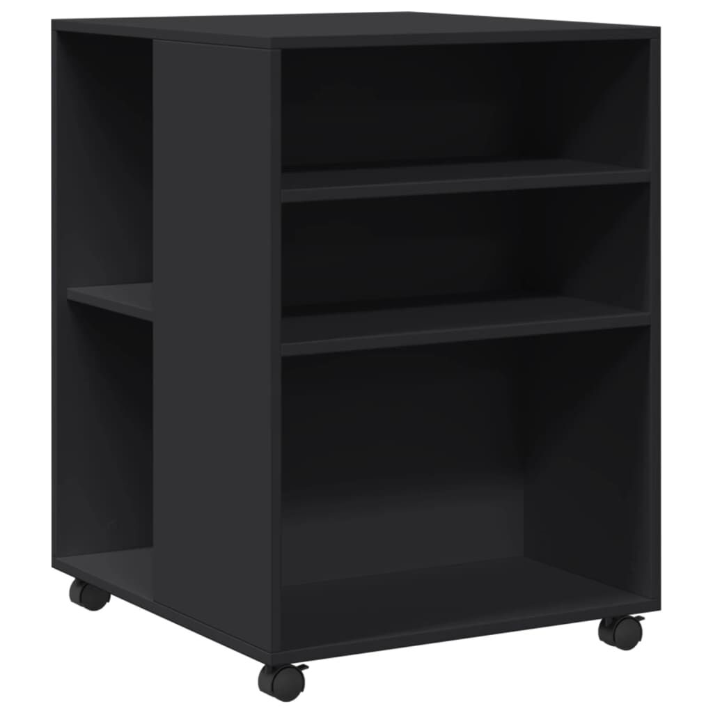 vidaXL Βοηθητικό Τραπέζι με Ρόδες Μαύρο 55x60x78 εκ. Επεξ. Ξύλο