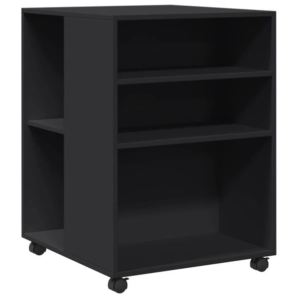 vidaXL Βοηθητικό Τραπέζι με Ρόδες Μαύρο 55x60x78 εκ. Επεξ. Ξύλο