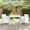 vidaXL Σέτ φαγητού για κήπο 3 pcs Λευκό Rattan Polt