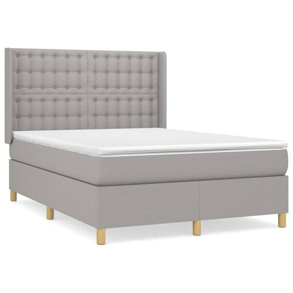 vidaXL &Kappa;&rho;&epsilon;&beta;ά&tau;&iota; Boxspring &mu;&epsilon; &Sigma;&tau;&rho;ώ&mu;&alpha; &Alpha;&nu;&omicron;&iota;&chi;&tau;ό &Gamma;&kappa;&rho;&iota; 140x190 &epsilon;&kappa;. &Upsilon;&phi;&alpha;&sigma;&mu;ά&tau;&iota;&nu;&omicron;