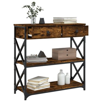 vidaXL Τραπέζι Κονσόλα Καπνιστή Δρυς 75x28x75 εκ. Επεξεργ. Ξύλο