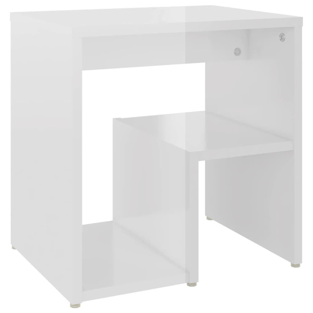 vidaXL Κομοδίνα 2 τεμ. Γυαλιστερό Λευκό 40x30x40 εκ. από Επεξ. Ξύλο