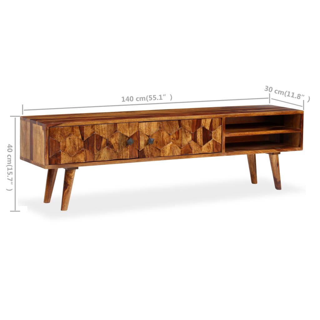 vidaXL Έπιπλο Τηλεόρασης 140 x 30 x 40 εκ. από Μασίφ Ξύλο Sheesham