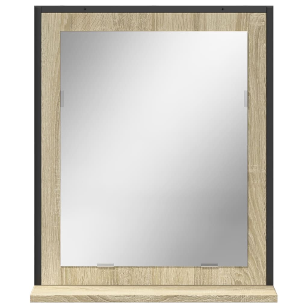 vidaXL Καθρέφτης Μπάνιου με Ράφι Sonoma Δρυς 50x12x60 εκ. Επεξ. Ξύλο