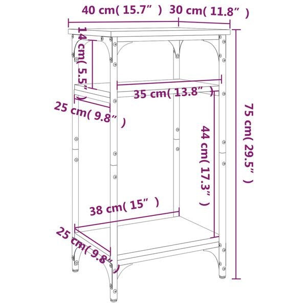 vidaXL Βοηθητικό Τραπέζι Καπνιστή Δρυς 40x30x75 εκ. Επεξεργασμένο Ξύλο