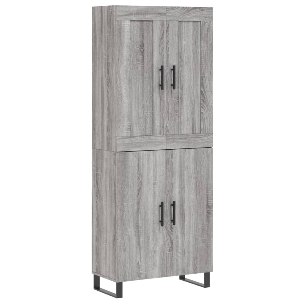 vidaXL Ντουλάπι Γκρι Sonoma 69,5 x 34 x 180 εκ. Επεξεργασμένο Ξύλο