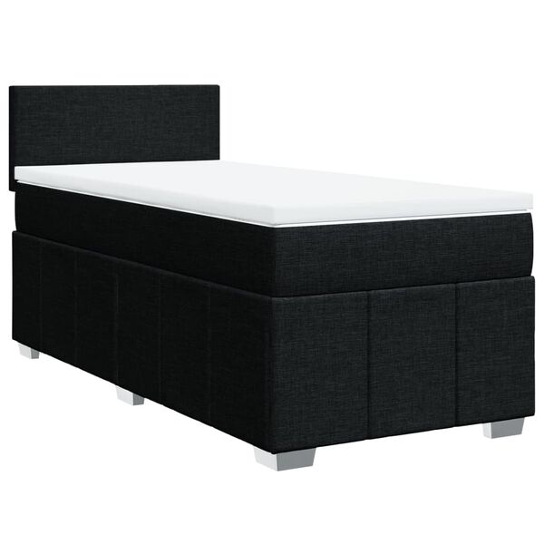 vidaXL &Kappa;&rho;&epsilon;&beta;ά&tau;&iota; Boxspring &mu;&epsilon; &Sigma;&tau;&rho;ώ&mu;&alpha; &Mu;&alpha;ύ&rho;&omicron; 100 x 200 &epsilon;&kappa;. &Upsilon;&phi;&alpha;&sigma;&mu;ά&tau;&iota;&nu;&omicron;