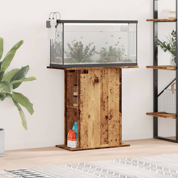 vidaXL Βάση Ενυδρείου Όψη Παλαιού Ξύλου 36x75x72,5 εκ. Επεξ. Ξύλο