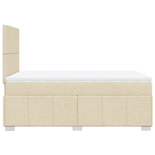 vidaXL Κρεβάτι Boxspring με Στρώμα Κρεμ 120x200 εκ. Υφασμάτινο