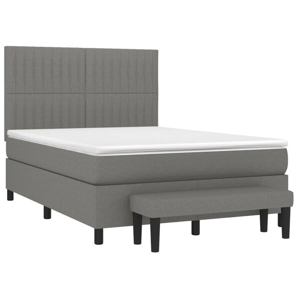 vidaXL &Kappa;&rho;&epsilon;&beta;ά&tau;&iota; Boxspring &mu;&epsilon; &Sigma;&tau;&rho;ώ&mu;&alpha; &Sigma;&kappa;&omicron;ύ&rho;&omicron; &Gamma;&kappa;&rho;&iota; 140x190 &epsilon;&kappa;. &Upsilon;&phi;&alpha;&sigma;&mu;ά&tau;&iota;&nu;&omicron;