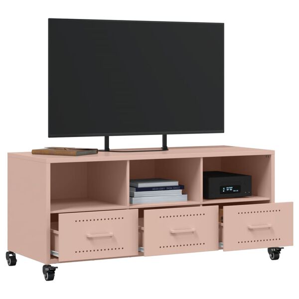 vidaXL Έπιπλο Τηλεόρασης Ροζ 100,5x39x43,5 εκ. Ατσάλι