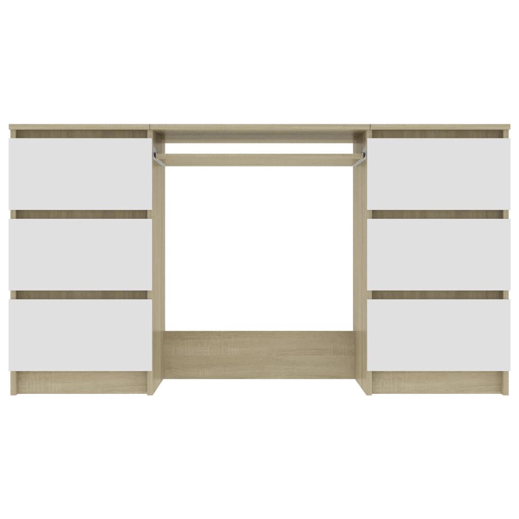 vidaXL Γραφείο Λευκό/Sonoma Δρυς 140 x 50 x 77 εκ. από Μοριοσανίδα