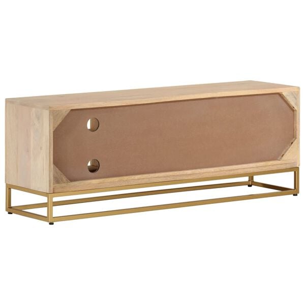 vidaXL Έπιπλο Τηλεόρασης 110 x 30 x 40 εκ. Μασίφ Ξύλο Μάνγκο & Σίδηρος