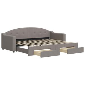 vidaXL Καναπές Κρεβάτι Συρόμενος Taupe 80x200 εκ. Υφασμάτινος Συρτάρια
