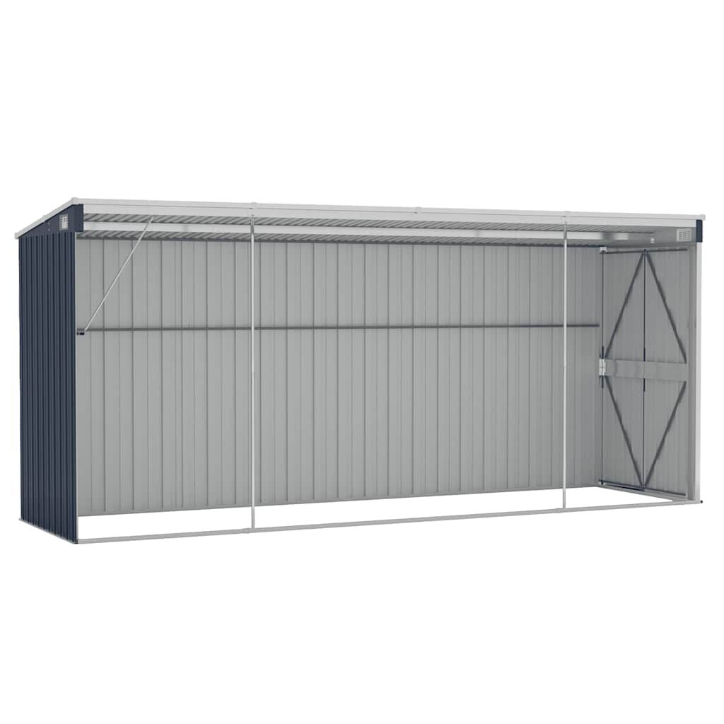 vidaXL Αποθήκη Κήπου Επιτοίχια Ανθρακί 118 x 382 x 178 εκ. από Ατσάλι