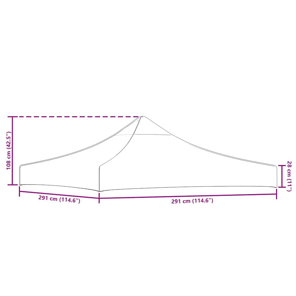 vidaXL Κάλυμμα Τέντας Εκδηλώσεων Μαύρο 3 x 3 μ. 270 γρ/μ²