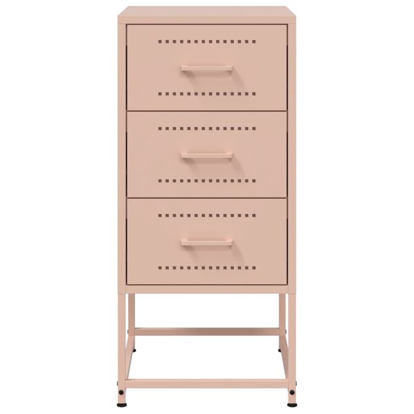 vidaXL Κομοδίνα 2 τεμ. Ροζ 36x39x78 εκ. από Χάλυβα