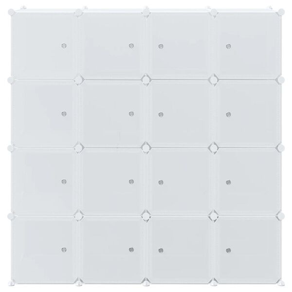 vidaXL Οργανωτής κύβων αποθήκευσης με 16 κύβους ράβδους ανάρτησης PP