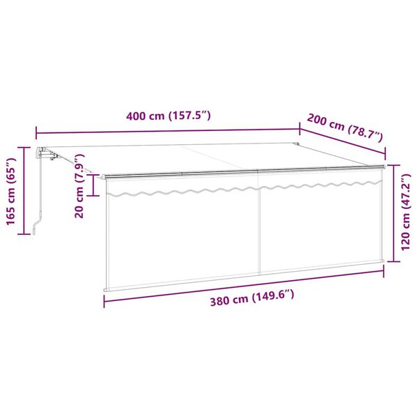 vidaXL Σκηνίτσα Αναδιπλούμενη Ανθρακί 400 x 200 cm ύφασμα