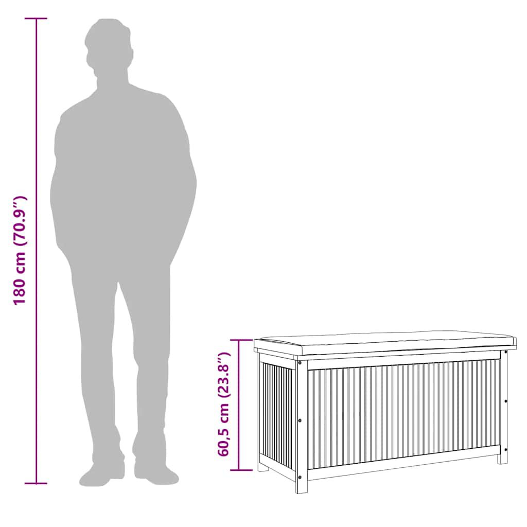 vidaXL Κουτί Μαξιλαριών Εξ. Χώρου 113x50x60,5 εκ. Μασίφ Ξύλο Ακακίας